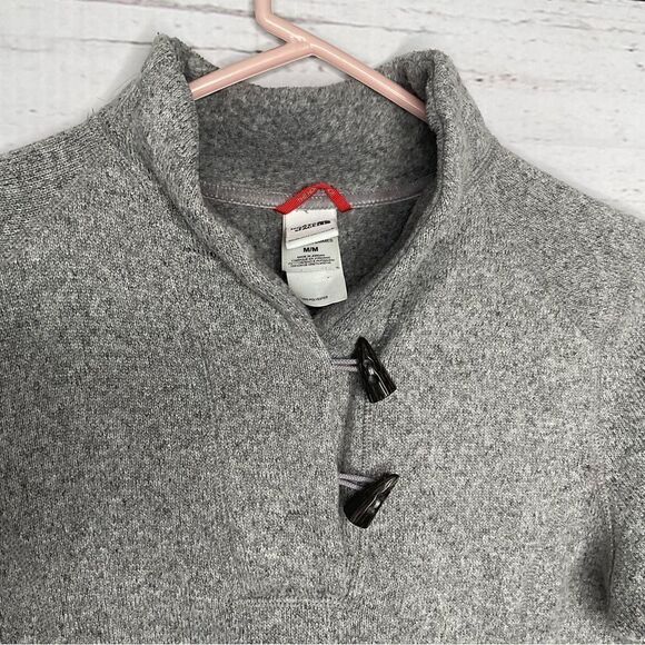 The North Face Womens Gray Crescent Ridge Shawl Sweater‎ Size M Toggle Button - Picture 3 of 10